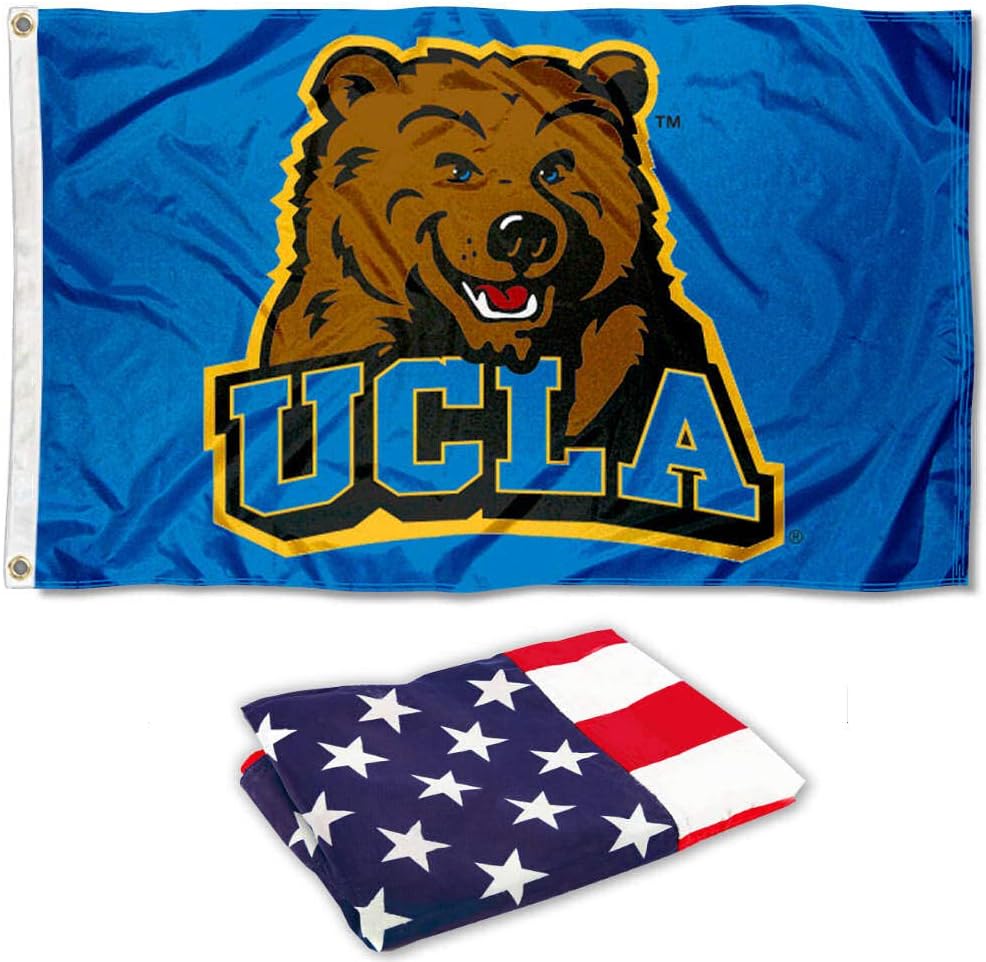 College Flags & Banners Co. UCLA 3x5 Flag and USA 3x5 Flag Set