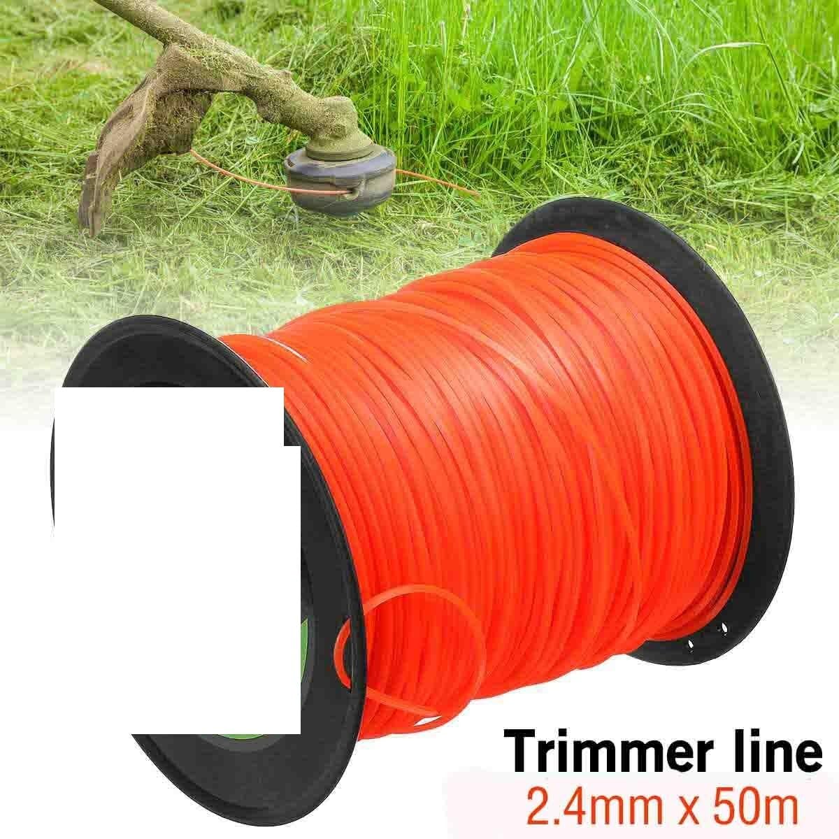 30m/50m 2,4mm Cortacésped De Nailon Cortador De Césped Cuerda Desbrozadora