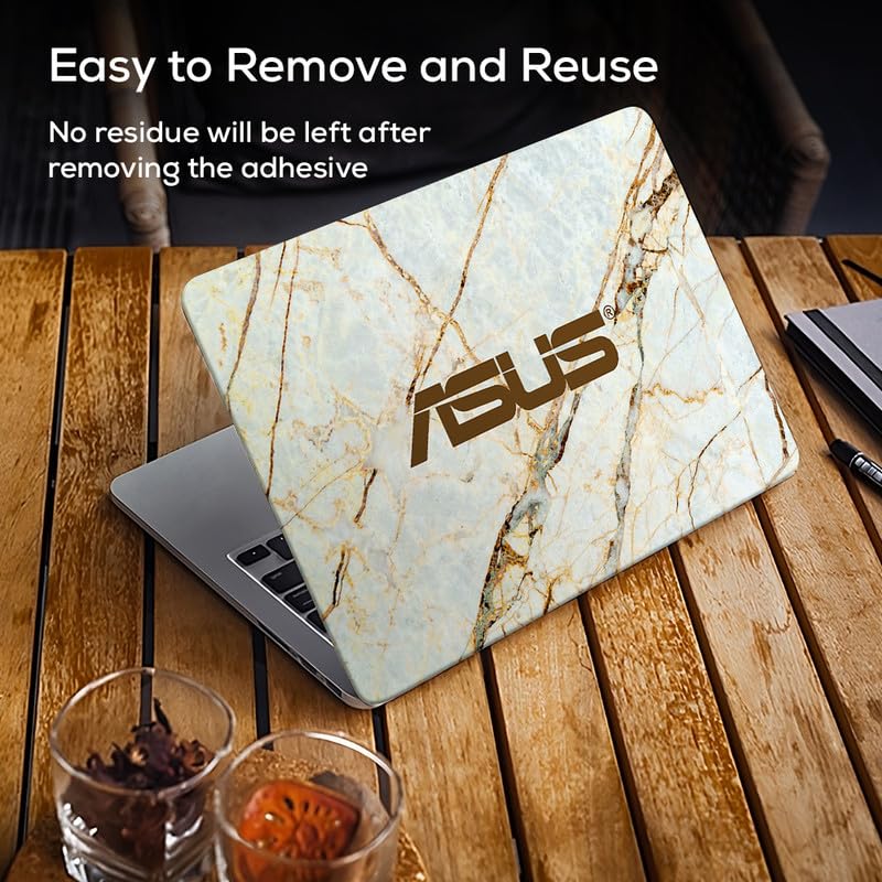 Image of Galaxsia Marble D2 Full Vinyl Laptop Skin /Sticker /Cover for 14 Inches Laptops Laminated-Removable-HD Quality Compatible for Hp-Dell-Sony-Lenovo-Asus etc.(13.8x9.6 Inches)
