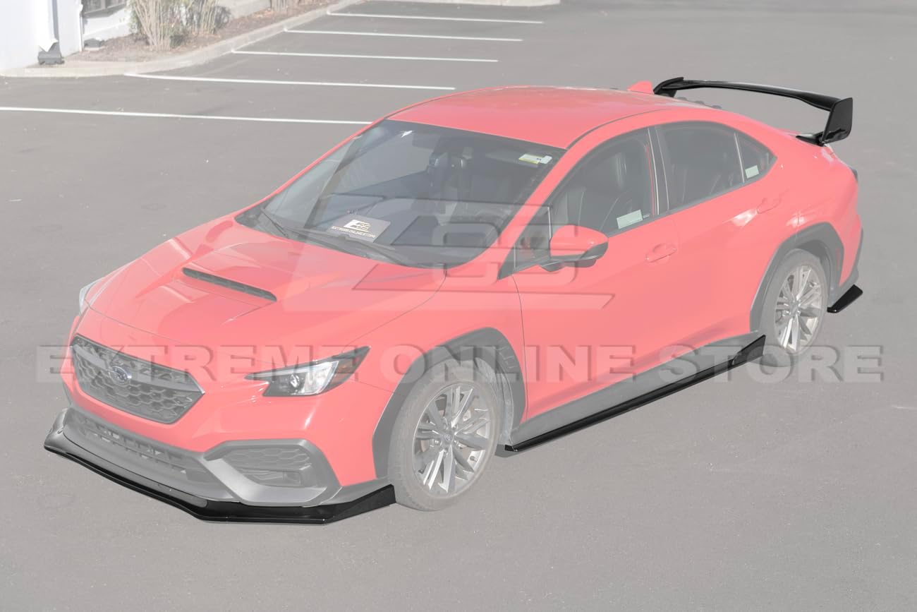 Replacement for 2022-Present Subaru WRX Models | JDM ChargeSpeed Style Exteriror Front Splitter Lip Side Skirts Rear Spoiler & Rear Apron Full Body Kit (Glossy Black)
