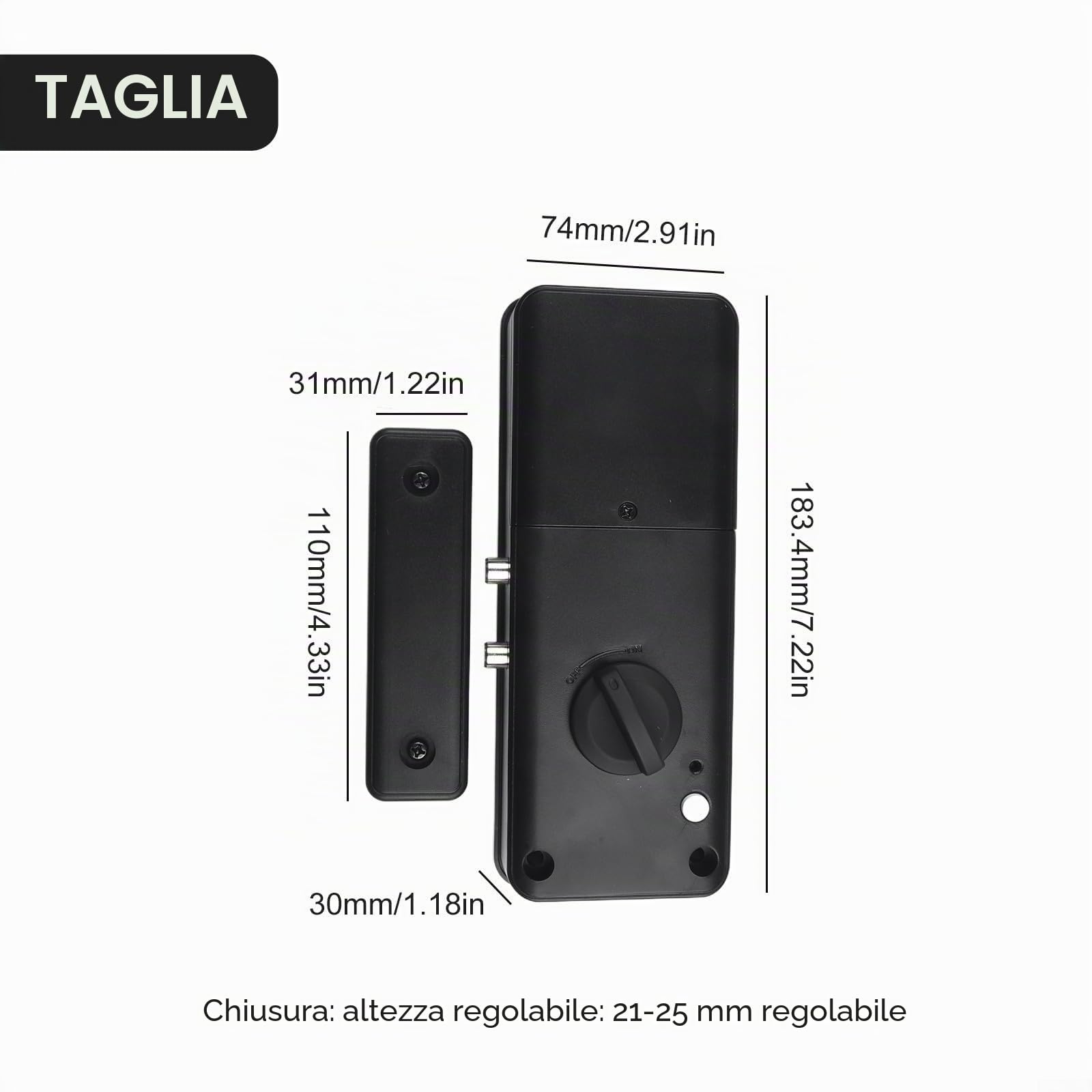 Serratura invisibile con telecomando per app TTlock con funzioni anti leva per una maggiore sicurezza domestica (argento)