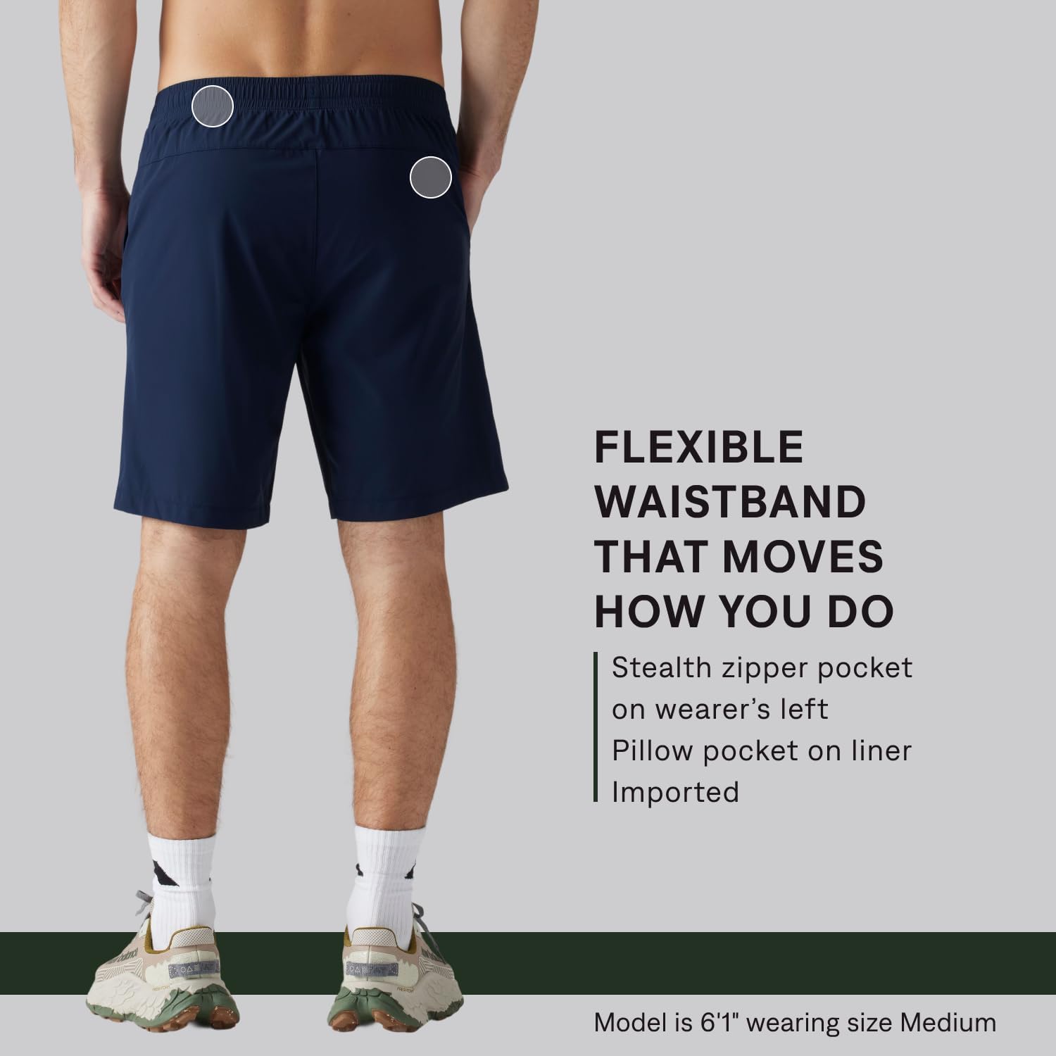 Rhone Men’s 9” Pursuit Shorts – Lined Men’s Gym Shorts, All-Way Stretch - Moisture Wicking with Medium Compression Liner