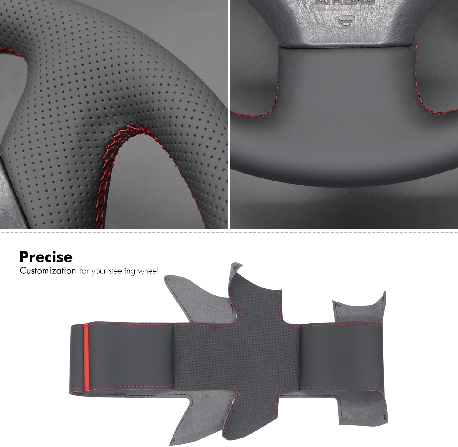 MEWANT Hand Stitch Black Steering Wheel Cover Wrap for Lexus GS300 GS400 1998-2000 SC300 SC 400 1992-2000 Steering Wheel Accessories for Lexus
