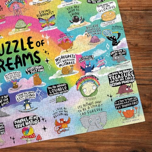 Gibsons The Puzzle of Dreams 1000 Piece Jigsaw Puzzle for Adults – Colourful Mental Health Artwork by Katie Abey – Uplifting Positive Design – Premium Sustainable Puzzle Made in the UK/EU