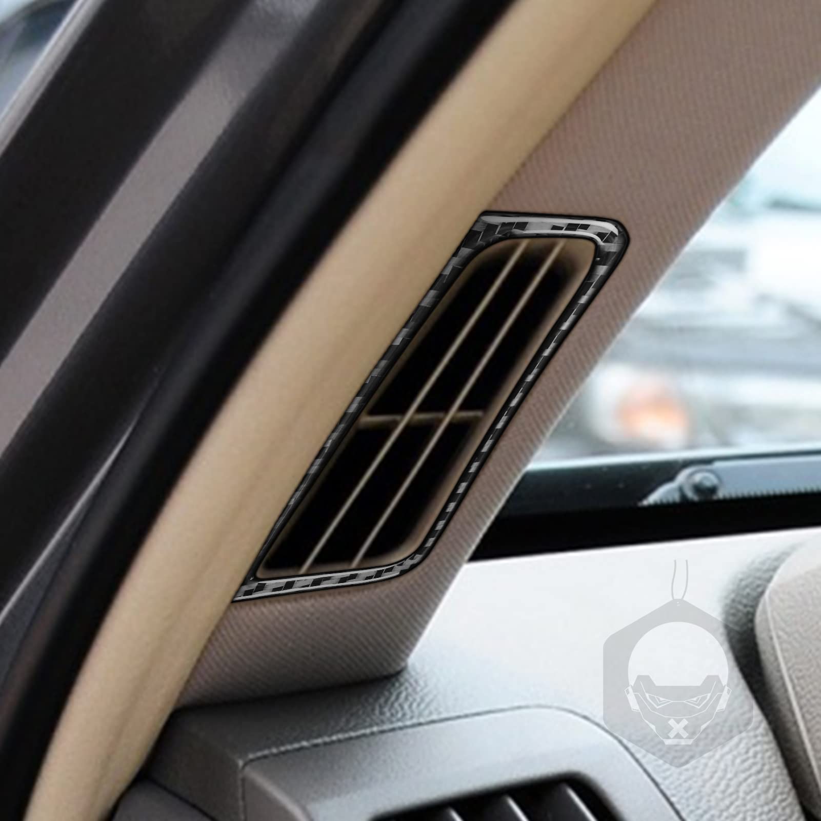 UOADA 2pcs Door Pillar Defogger Vents Frame Carbon Fiber Sticker Cover Kit for Infiniti G37 2008-2013 G35 2007-08 G25 2011 2012 Q60 2014 2015