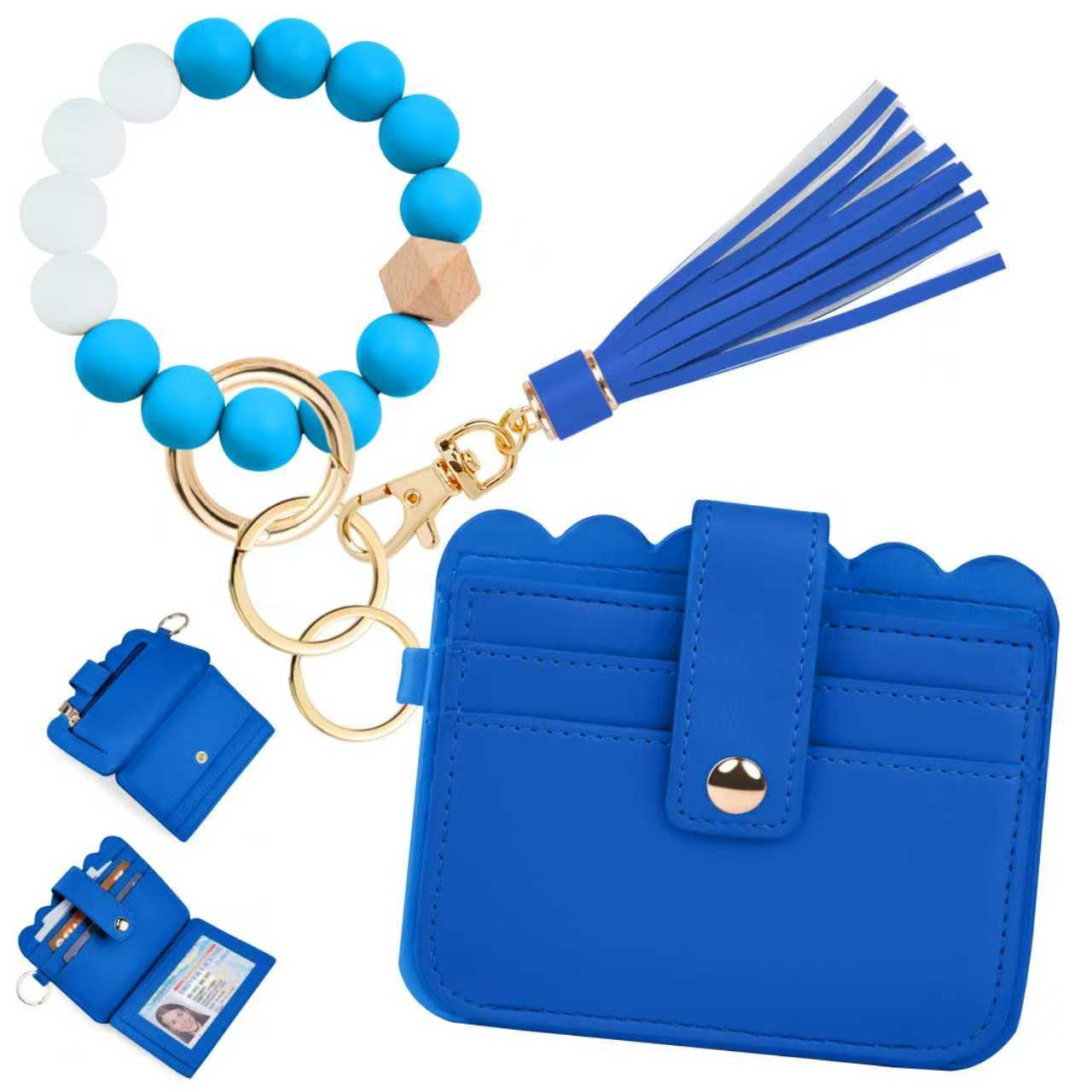 Wristlet Wallet for Women with Keychain – RFID Card Holder Small Wallet Wristlet with Key Ring