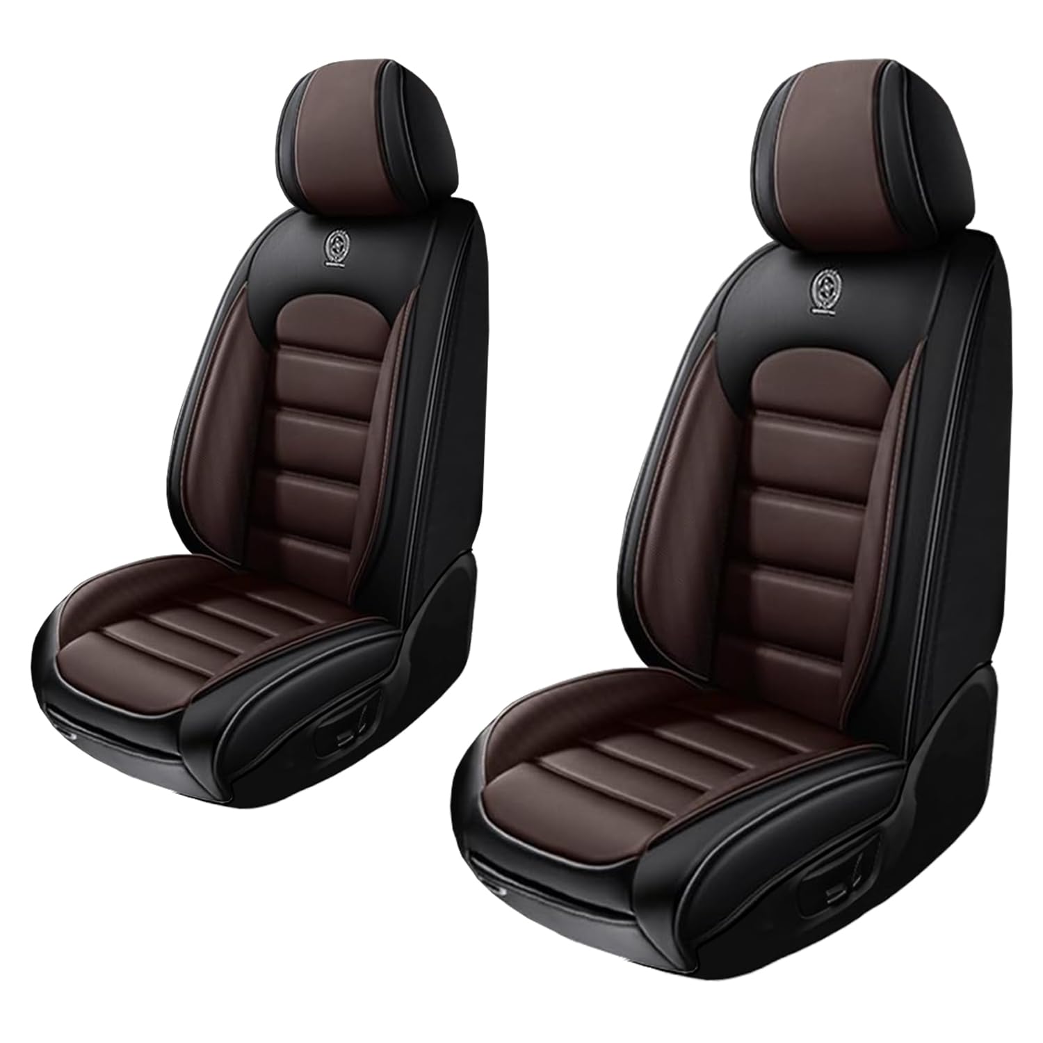 2 Seat Covers for Chevy Traverse 2009-2023 Leather Car Seat Covers Waterproof Anti-Slip Soft Car Seat Protectors Comfort Premium Automotive Seat Covers with Airbag（Standard,Black+Coffee）