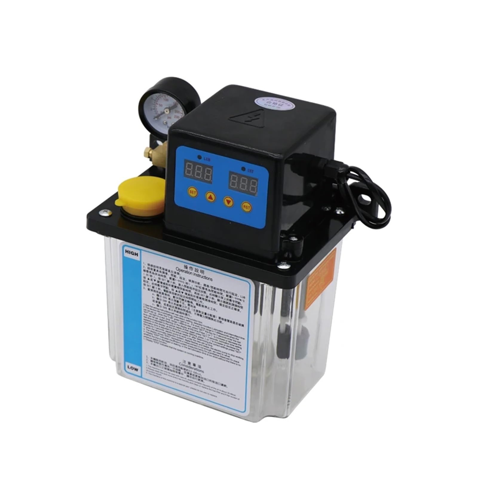 Máquina de rellenar líquida, Kit de bomba lubricación CNC 1L/2L, AC220V, electromagnética automática 4mm/6mm con salida aceite for máquinas herramienta(110,2L kit no Gauge 4mm)