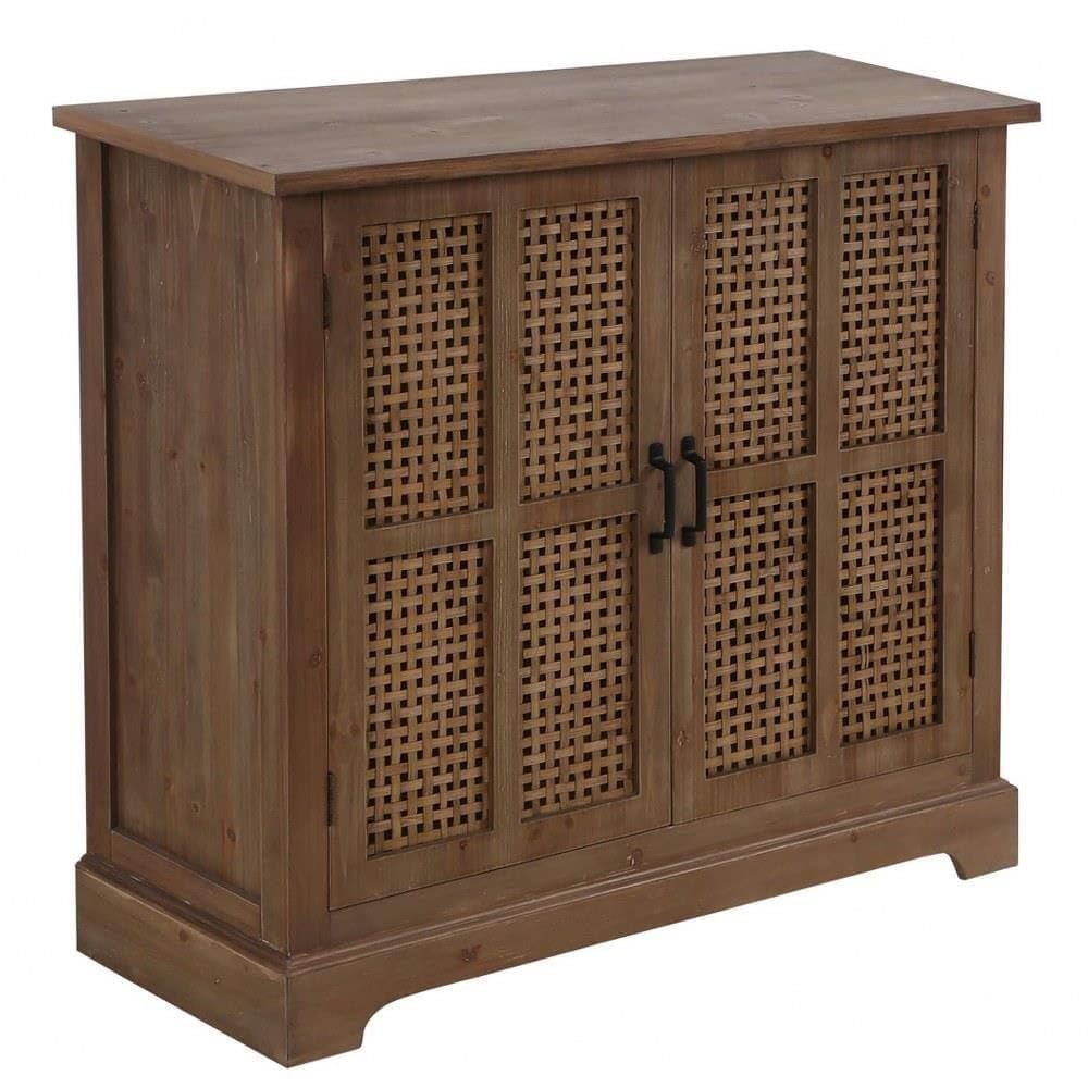 家具 cabinet Stylecraft Two Door Wooden Cabinet with Acorn Brown Finish