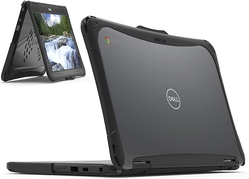 IBENZER Hexpact Case for Dell Chromebook 3110/3100 11" (2022-2019), 2-in-1 (360° Hinge), Heavy Duty Case for 11" Dell Chromebook 3110/3100, Protective Cover for K-12 Students, Black, DL3100-360