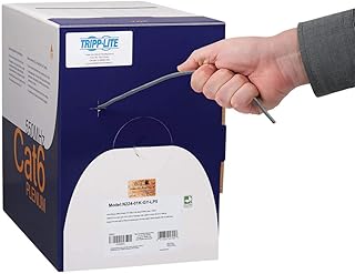 Tripp Lite Cat6 Bulk Ethernet Cable, CMP-LP .5A Plenum, Solid 23AWG, 100W High-Power PoE and PoE++, Gray, 1000ft (N224-01K-GY-LP5)