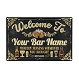 Custom Bar Sign, Personalized Metal Signs for Outdoors Indoors, Bar Signs for Home Bars Tin Sign Metal 12