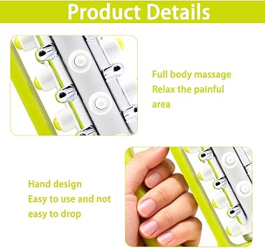 Massage Roller Hand Massager, Portable Hand Massage Roller for Legs, Feet, Arms, Back, Professional Massage Roller for Deep Massage (Yellow)
