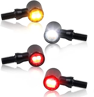 Front Rear Motorcycle Turn Signals Universal LED Turn Signal Kit Mini Blinkers Compatible with Harley Honda Kawasaki Suzuki Triumph Yamaha, Oval, Pack of 4
