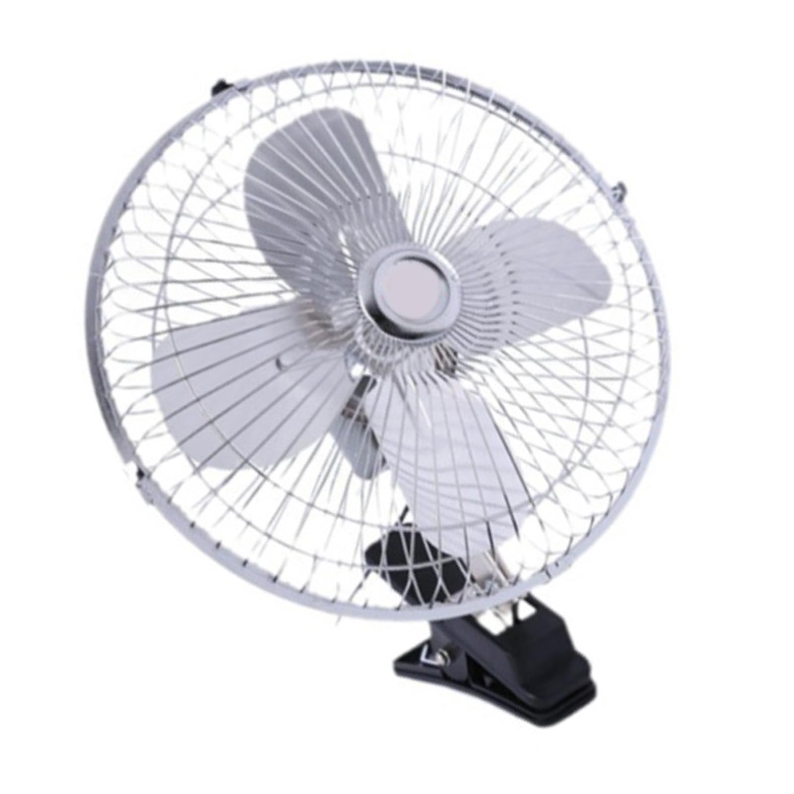 Ventilador de Coche de 10 Pulgadas, 12 V, 4 aspas, rotación automática, Ventilador de refrigeración con Clip y Enchufe para Encendedor de Cigarrillos para Coche, Minivan, SUV (12V)