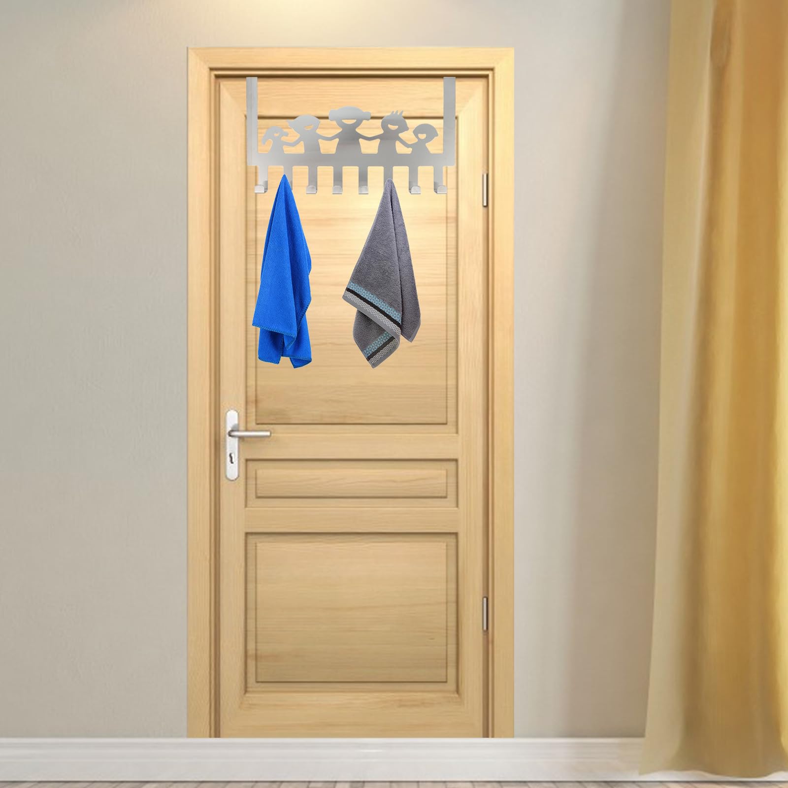 Lurrose Gancio da Porta Montaggio senza Chiodi in Acciaio Inossidabile Argento senza Fori per Appendere Abiti e Cappotti per Qualsiasi Stanza della Casa