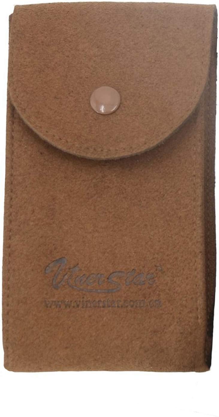 Vinerstar Suede Leather Watch Pouch for Watches with Bracelets Organizer Watch Travel Case (Dark brown)