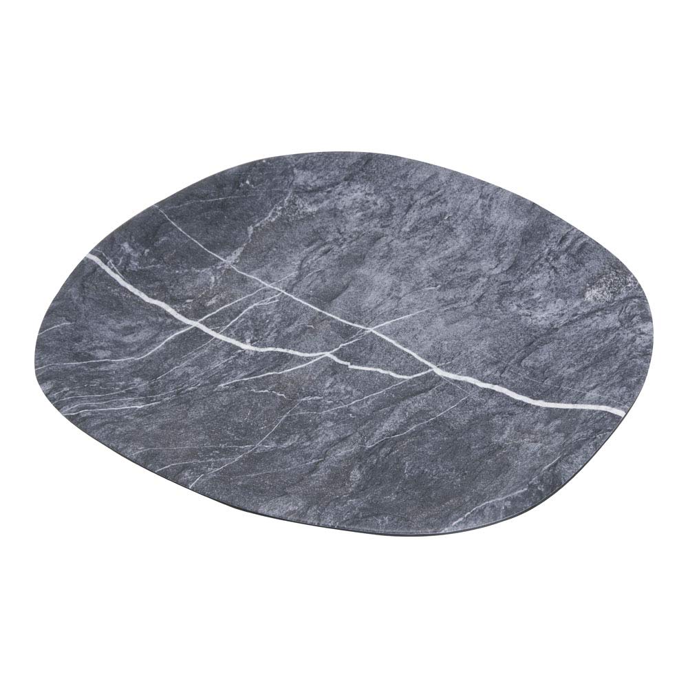 Plateau mélamine rectangulaire gris 45,7 cm Ridge au design effet céramique