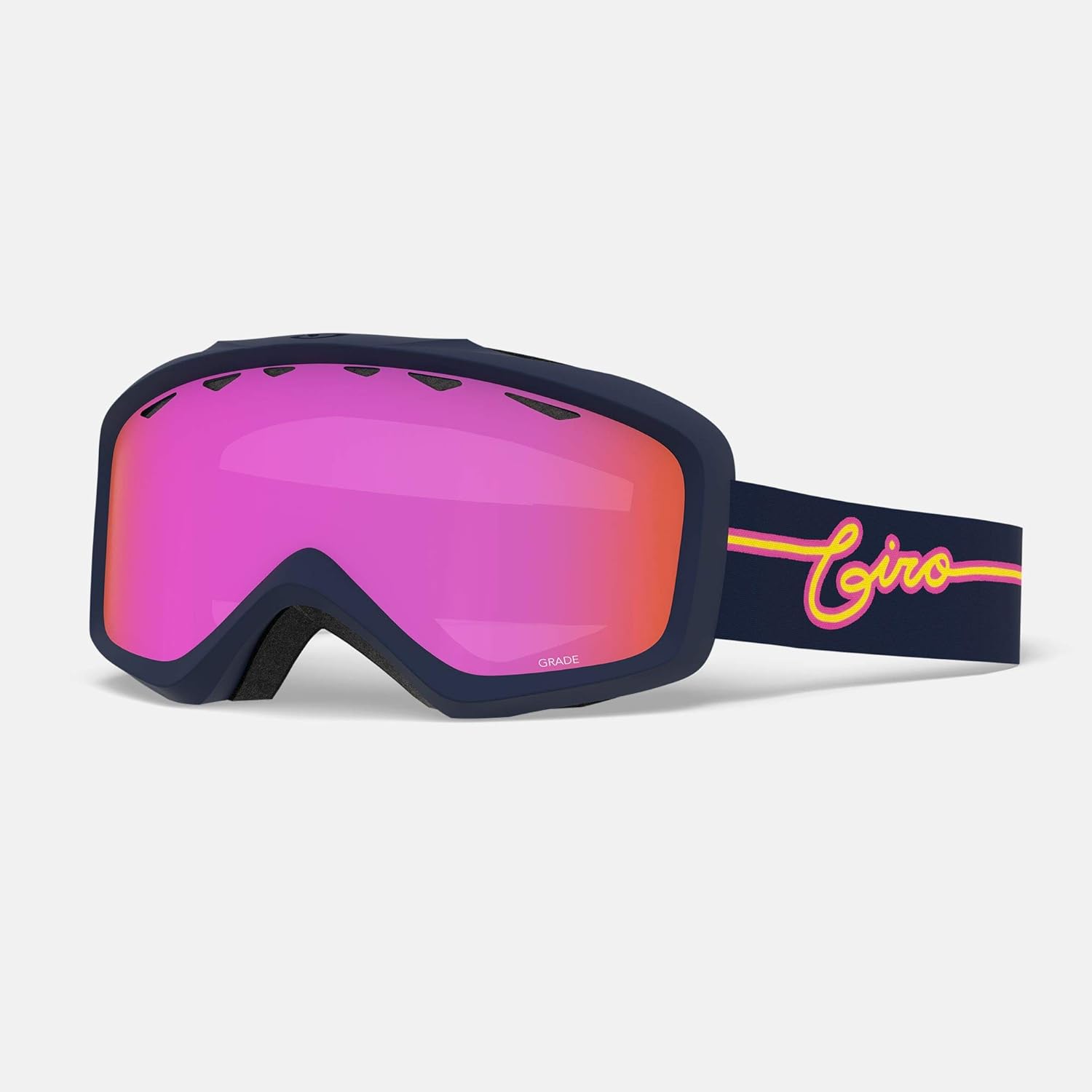 Giro Grade Youth Snow Goggles - Midnight Neon Lights Strap with Amber Pink Lens (2021)