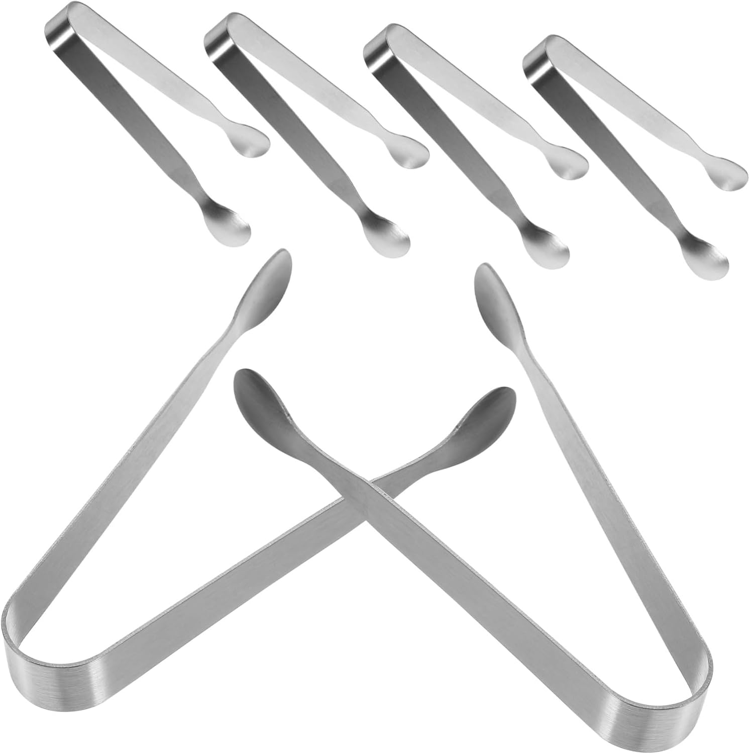 KICHOUSE 6pcs Stainless Steel Mini Serving Tongs Versatile Sugar Cube and Ice Tongs for Tea Parties Desserts and Appetizers Lightweight and Easy to Use