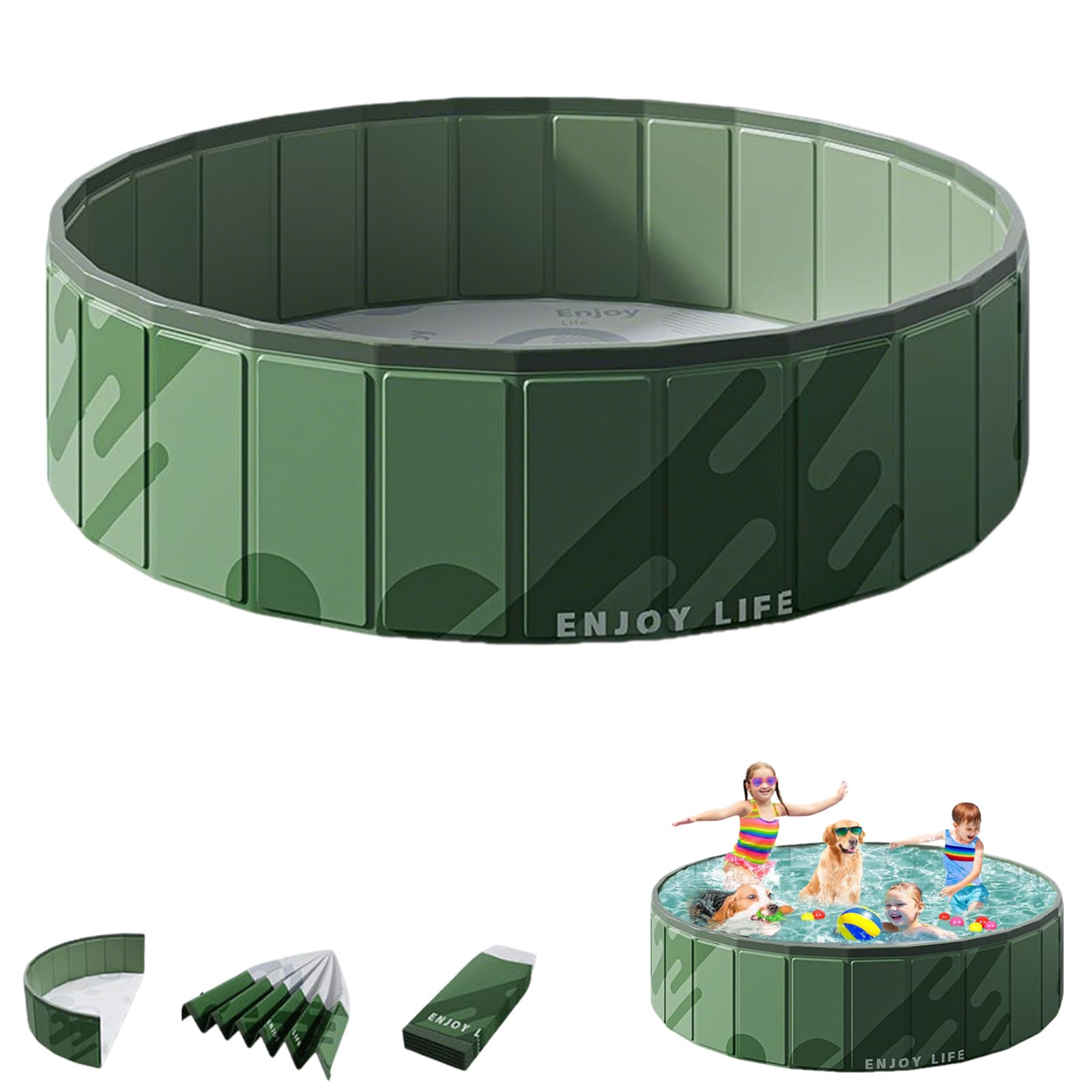 Hundepool Klein,bañera Plegable De PVC para Perros,Piscina De Perros Piscina De Remo De Perros Plegable,Piscina para Niños Piscina Plegable,bañera Portatil Perro-B||100CM