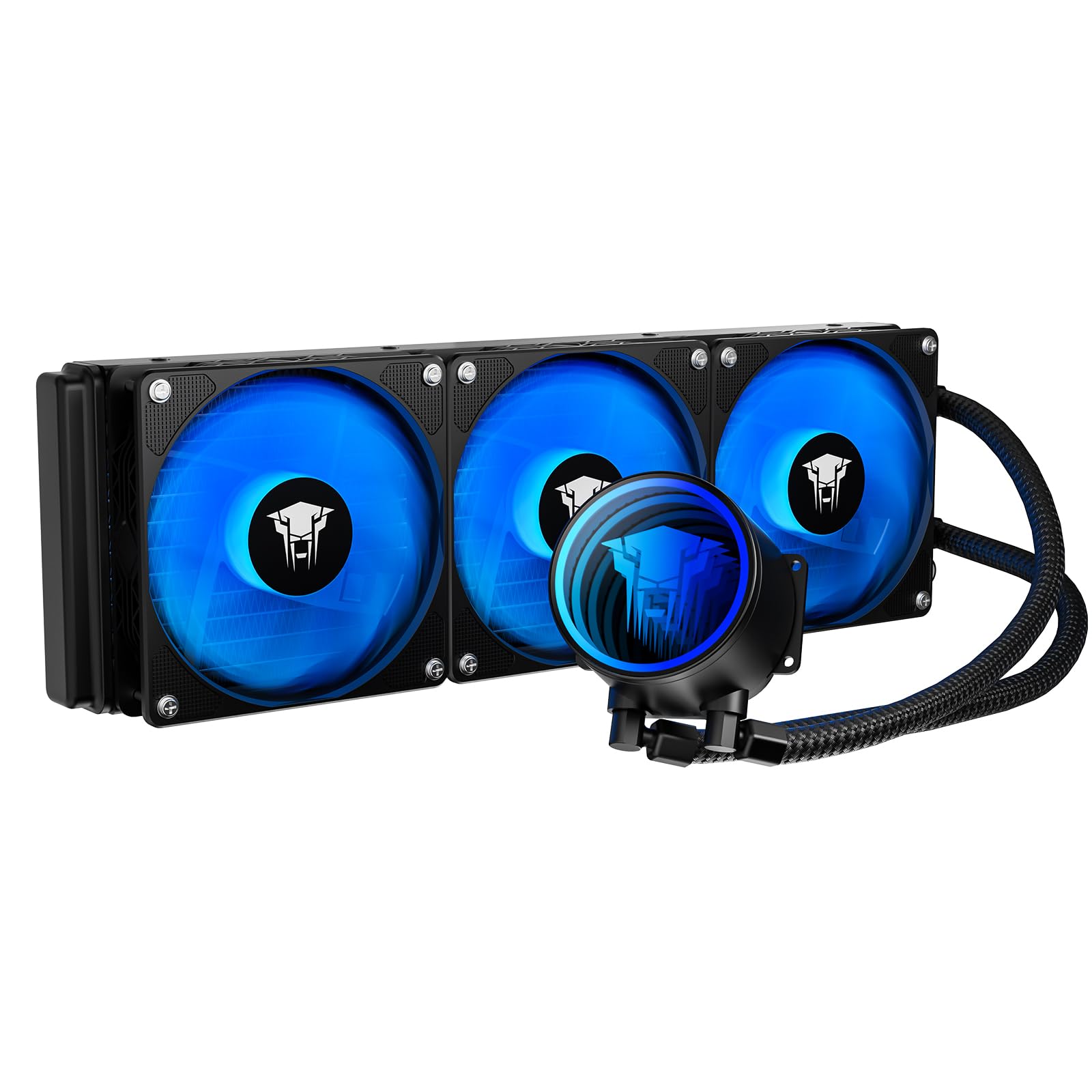 TZMRIT TK1 Coloured Light Aio Water Cooling CPU Cooler 800-1800RPM PWM Fan for LGA115X/1200/1700/1366/2011/2066, for FM2/FM2+/AM3+/AM4/AM5 (360BK)
