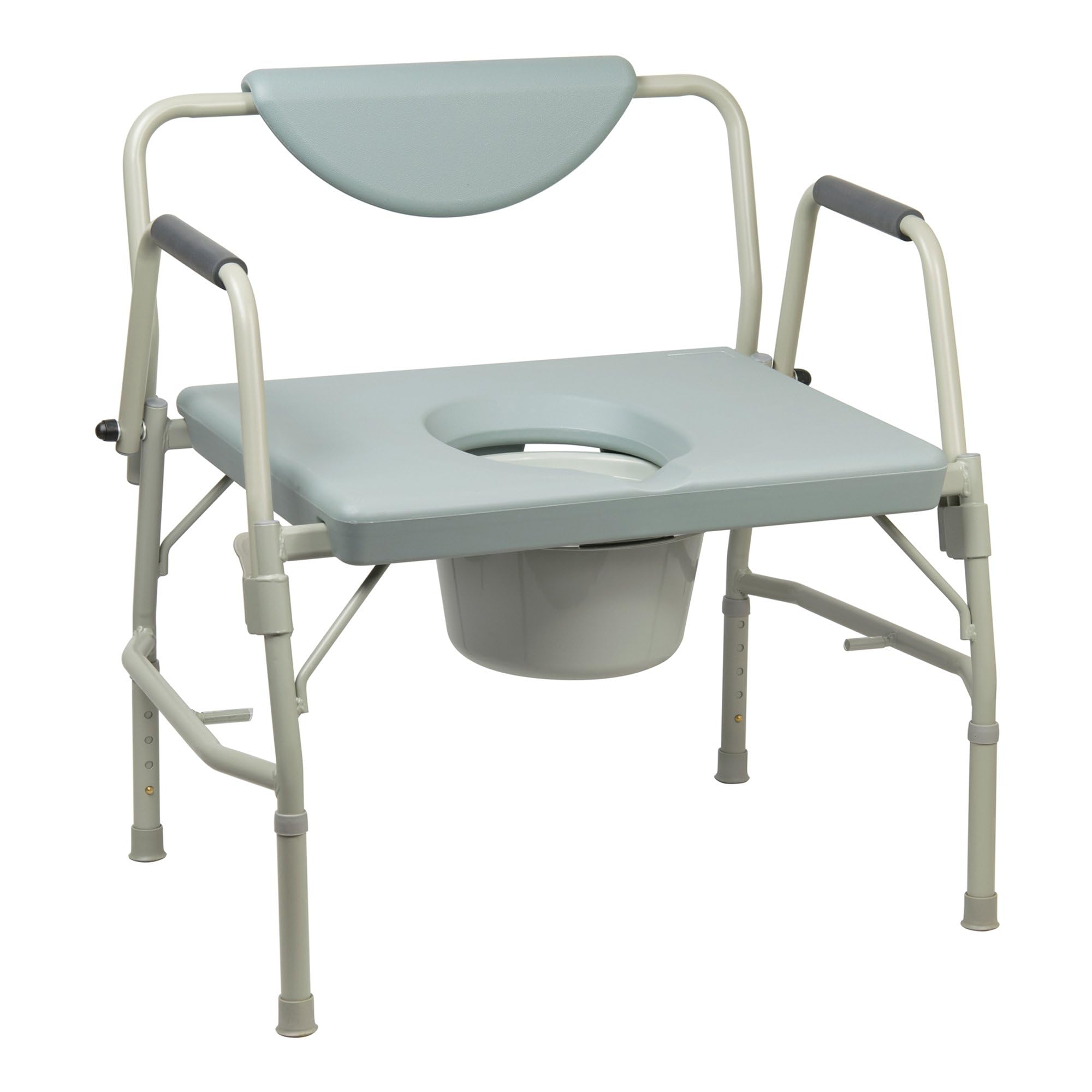McKesson Heavy-Duty Bariatric Commode Chair with 12 qt Bucket, 1000 lbs Weight Capacity, 23 1/4 in Seat Width, 1 Count