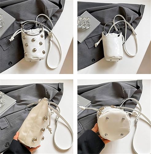 Miniatura 3 de Bolso de mano con asa superior para mujer, bolso Y2K, moderno remache, bolso cruzado estilo cubo, bolso retro para fiestas, compras, casual