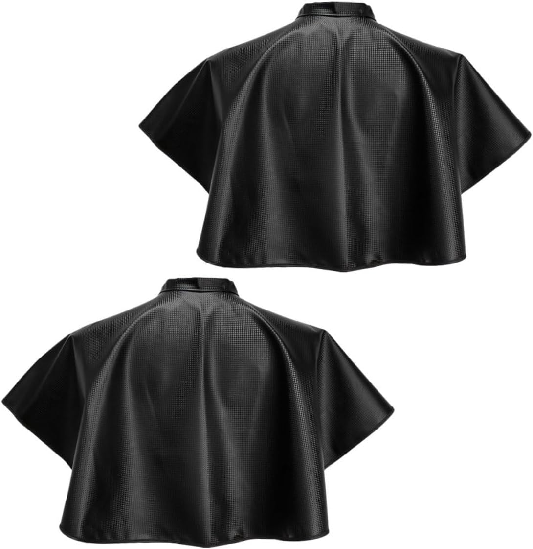 KICHOUSE Waterproof Hair Dye Cape 2pcs Black Salon Cape for Hair Coloring and Styling Adults Barber Shampoo Apron