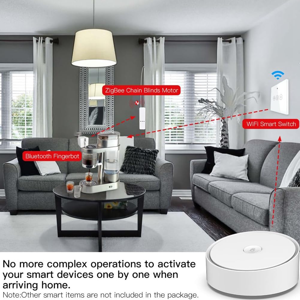 Graffiti Smart Home Puerta de Enlace Multimodo InaláMbrica Bluetooth Zigbee AplicacióN de Modo Dual Sonido Luz Aviso Control Remoto Host