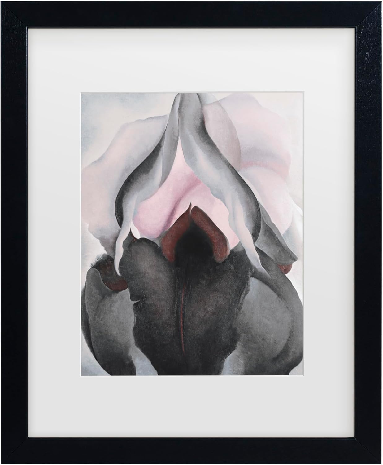 Georgia O'Keefe 'Black Iris' Matted Framed Art