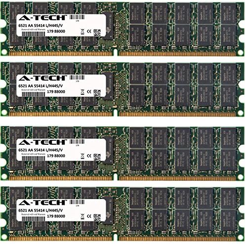 A-Tech 16GB (4x4GB) RAM for Dell PowerEdge Series 2970, 6950, M605, M805, M905, R300, R805, R905, SC1425, SC1435, T300, T605 | DDR2 667MHz ECC RDIMM PC2-5300 2rx4 Registered DIMM Server Memory Kit