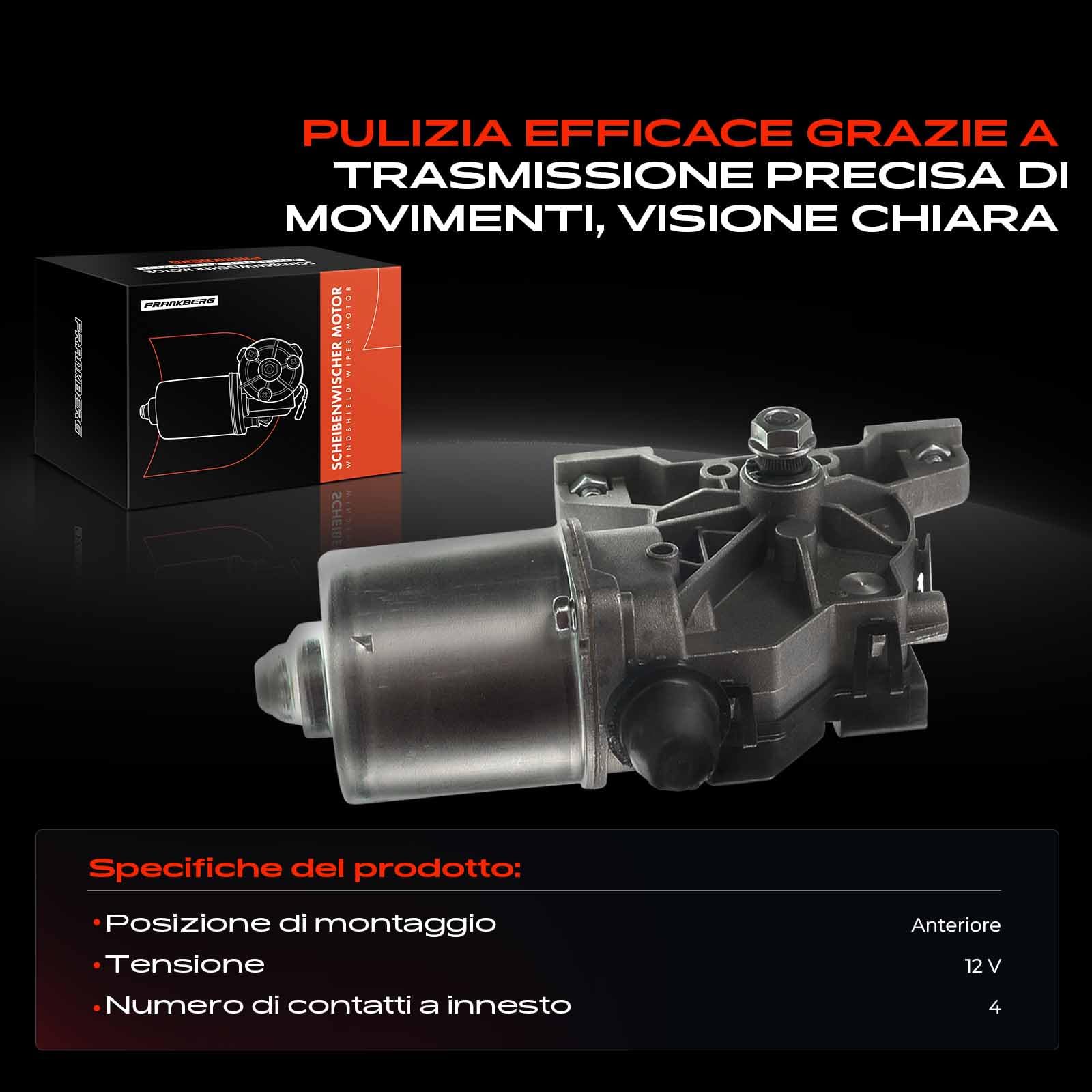 Frankberg Motore Tergicristallo Compatibile con BR.A.Vo II 198 Delta III 844 500/595/695 Replace# 064014011010,T511MOM