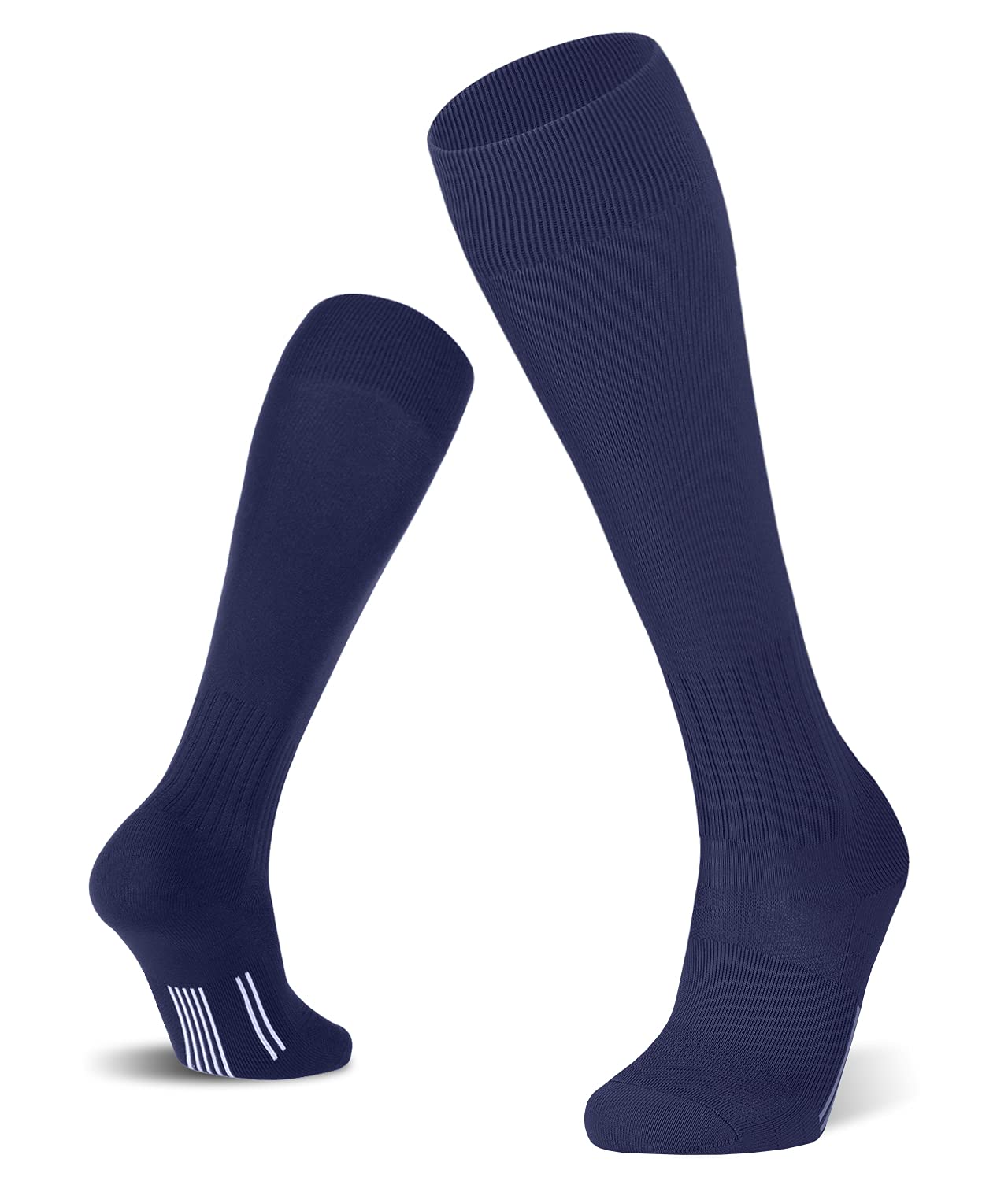 FITRELL 2/3 Pack Soccer Socks Baseball Softball For Youth Kids Boys Girls, Over-The-Calf Football Socks for Adult Men Women