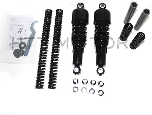 Miniatura 2 de SMT-Kit de caída de suspensión trasera delantera compatible con Harley Touring FLH/T 84-13 Negro [B07BDLCPSX]