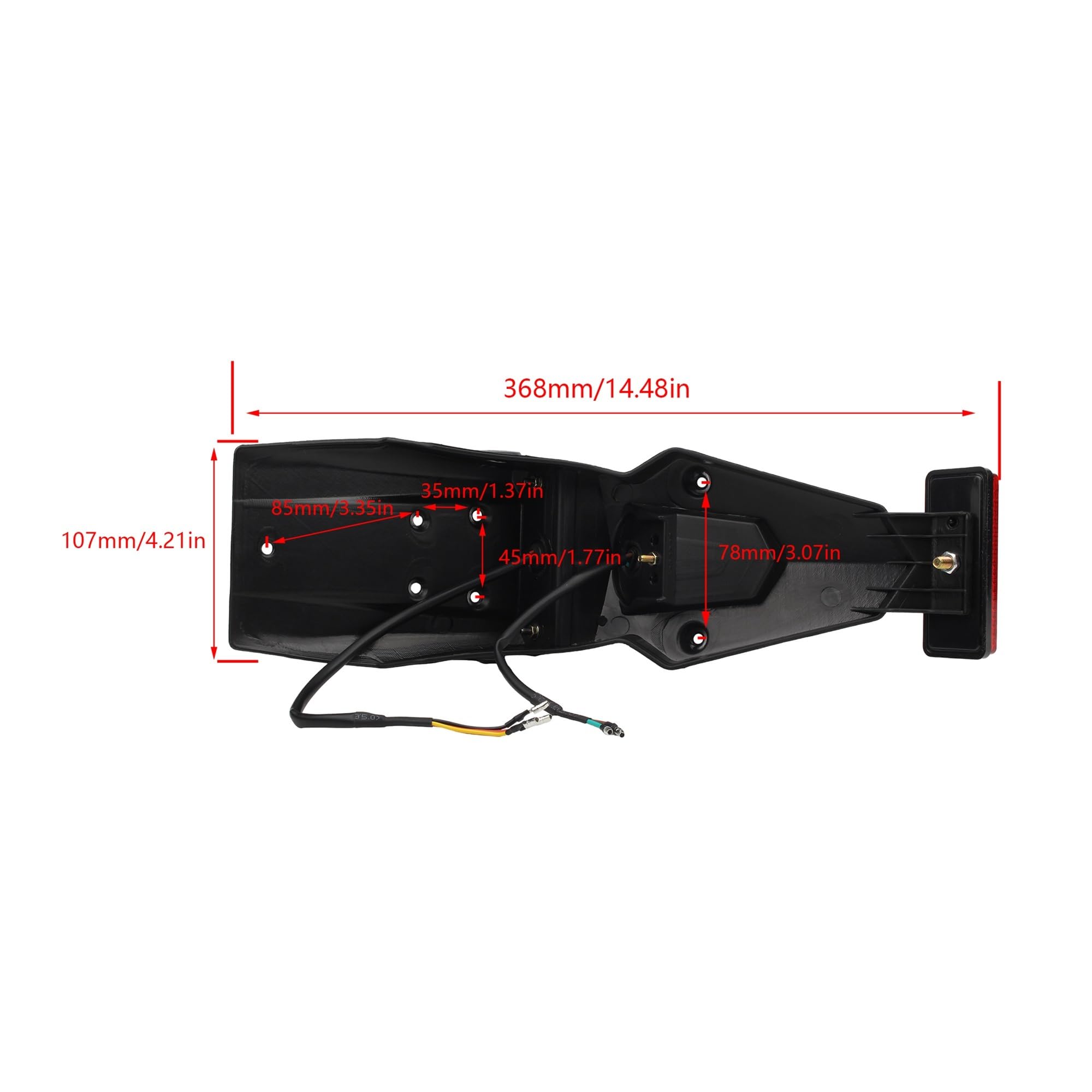 Fanale Posteriore A LED Universale per Moto da 12 V, con Luce Targa Freno E Stop Parti per Stop Luci Freno