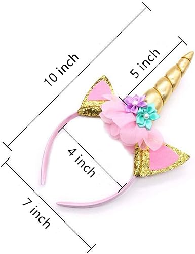 Miniatura 2 de Little World Diadema de unicornio, suministros de fiesta de unicornio para cumpleaños, día de Acción de Gracias, Navidad