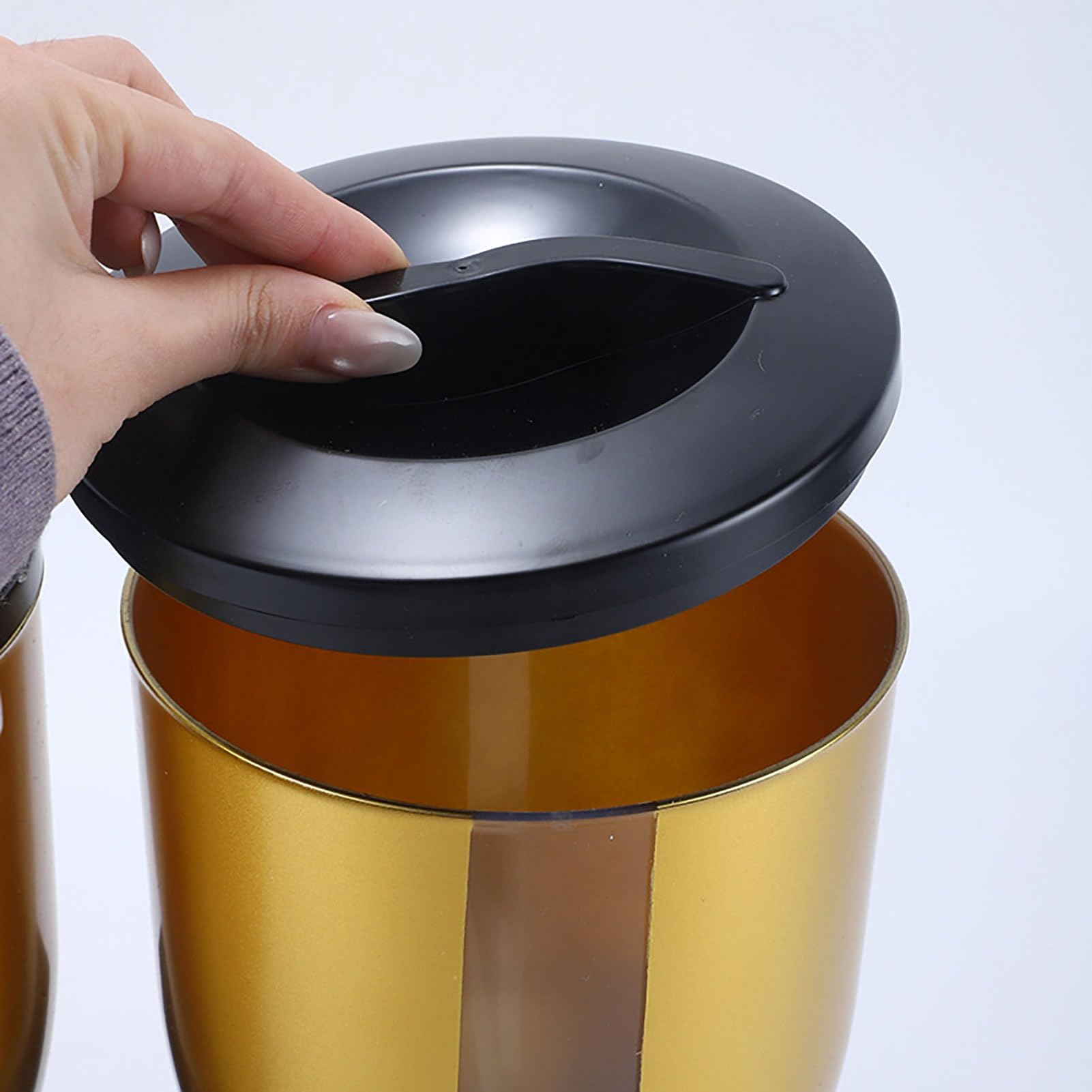 Distributore di Cereali da Banco, Dispenser di Cibo Secco, Contenitori per Snack con Coperchio per Cereali, Noci, Caramelle, Snack, Riso, Farina D'avena, Cibo per Animali Domestici(Gold,3.5L)
