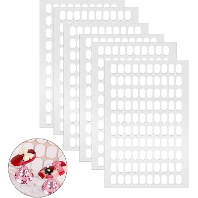 600 Pcs False Tip Double Sided Adhesive Tapes Double Sided Tapes for Nail Art Holder Nail Art Display Tapes Pre-Cut Nail Display Strips for Nail Art Holder Nail Display Book