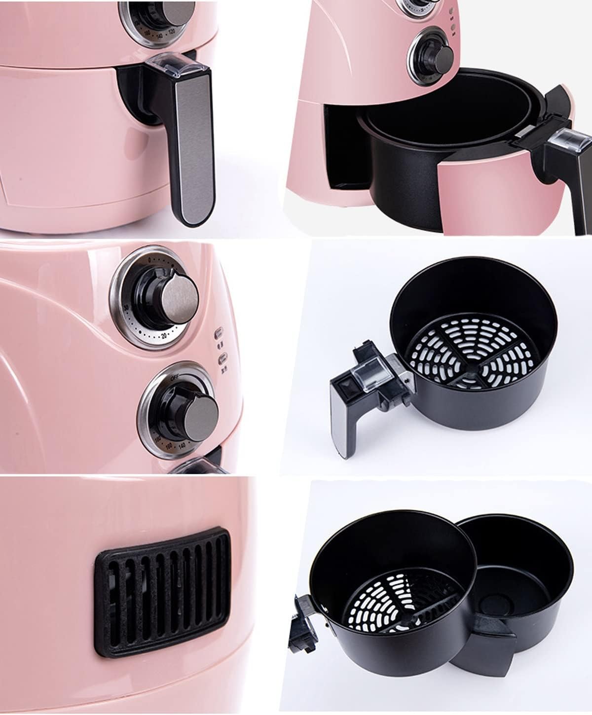 Air Fryer 2. 3QT Compact Electric Hot Oven Cooker with 8 Presets Multi- Function Fries Machine with Auto Shut Off Feature Temperature Control Non Stick Fry Basket (Color :) (Black)