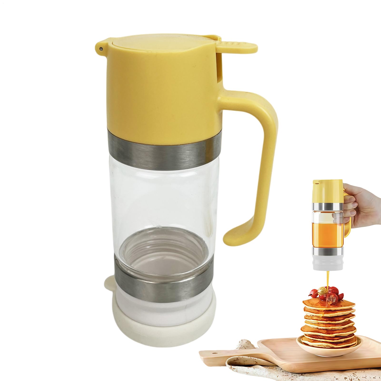 Distributeur De Miel Anti-Gouttes Verseur En Verre Transparent
