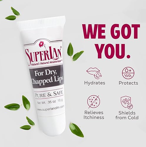 Miniatura 4 de Superlan - Bálsamo labial orgánico de lanolina para labios secos, agrietados y agrietados por Superlan - Hidratante labial natural con lanolina