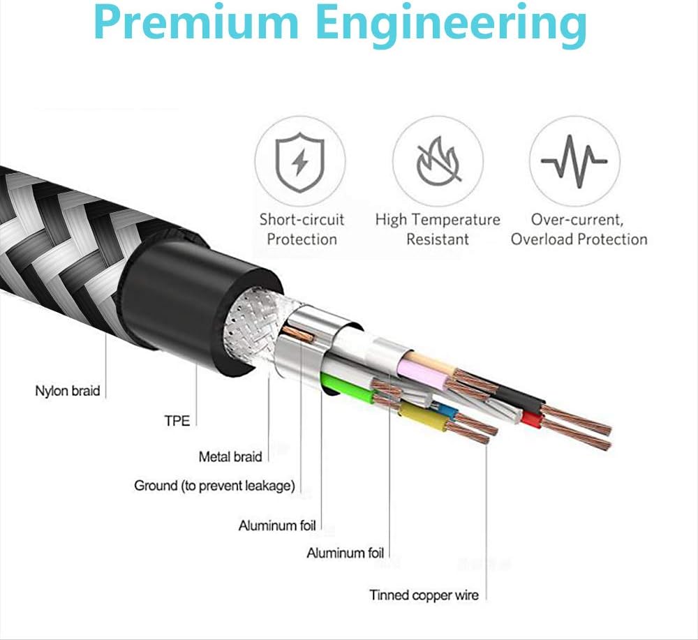 TOP оƒƒERS TPLTECH Micro USB Cable,2Pack 6.6Ft Fast Charging Android Nylon Braided Charger Cord Compatible LG K40/K30/k20/K20 Plus/K20 V/K10/V10,Q6 G4,LG Stylo 3/Stylo 2,Sansung Galaxy S7/S6/J7/J3,PS4 Black
