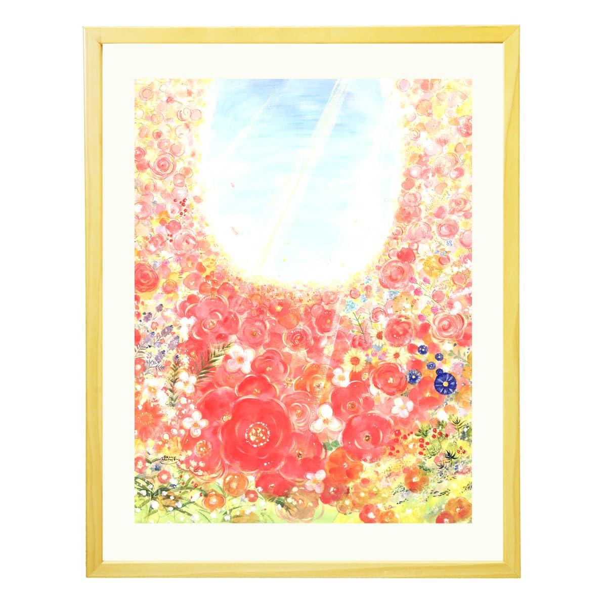 Amazon.co.jp: 絵画 インテリア 花 玄関 「bloom」花の絵 おしゃれ 額