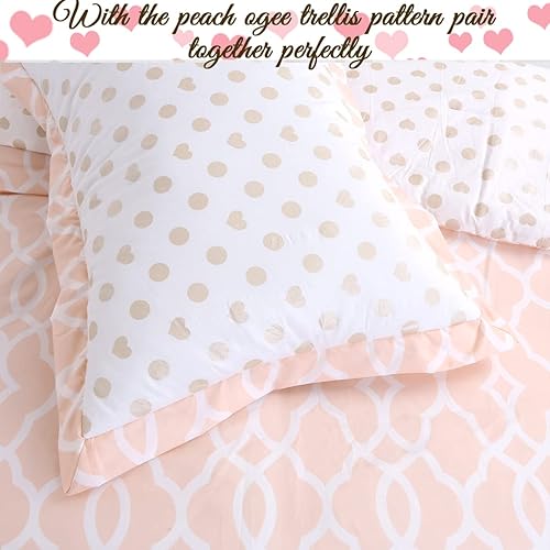 Miniatura 3 de Cozy Line - Juego de ropa de cama reversible con estampado floral rosa y lunares para niñas, ultra suave para todas las estaciones, con almohada