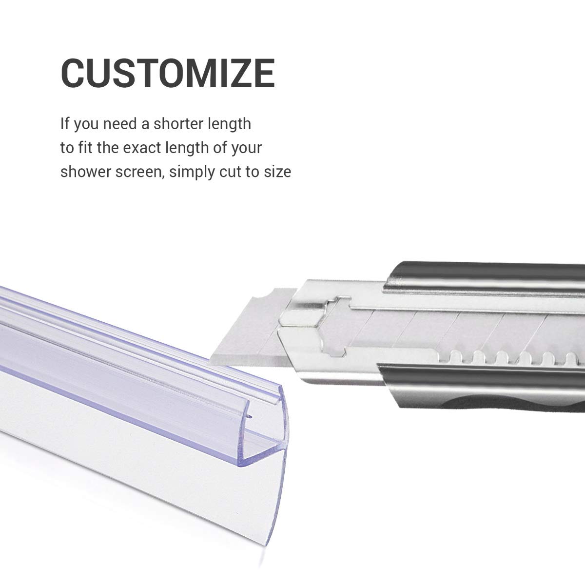 Navaris Shower Screen Door Seal Replacement PVC Splash Guard Seal
