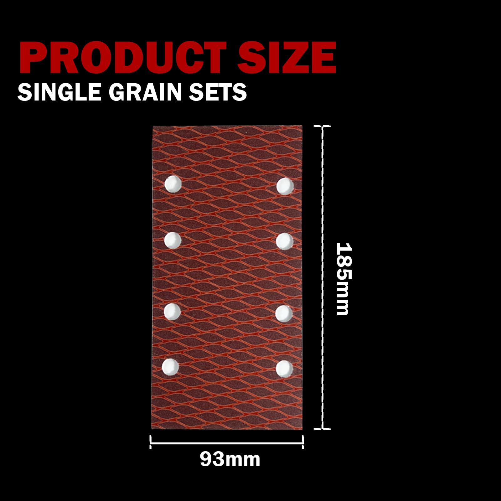 GEOGIEEW 30 PCS Sanding Sheets, 93 x 185 mm 8 Hole Square Hook and Loop 80 Grits Sander Pads, Assorted Fit Rectangular Sander - Image 2