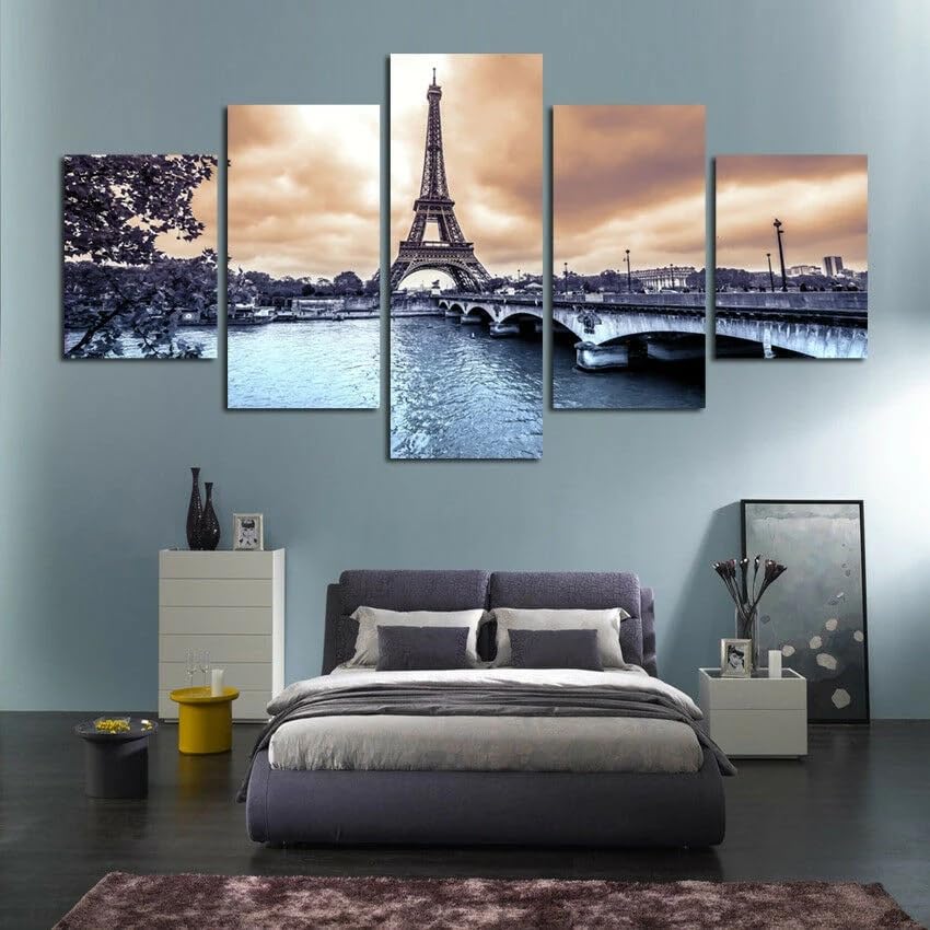 Tour Eiffel romantique en grand tableau décoration murale salon