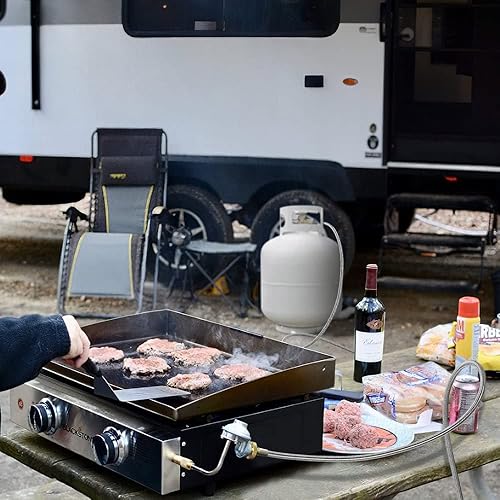 Miniatura 6 de GGC Manguera adaptadora de propano trenzada de acero inoxidable de 4 pies, convertidor de 1 lb a 20 lb para tanque QCC1tipo 1 LP a parrilla portátil