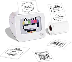 Máquina de etiquetar etiquetas de 5 cm com fita, máquina de etiquetas Bluetooth BQ1, impressora de etiquetagem térmica portátil para logotipo, endereço, código de barras, roupas, correio, serve